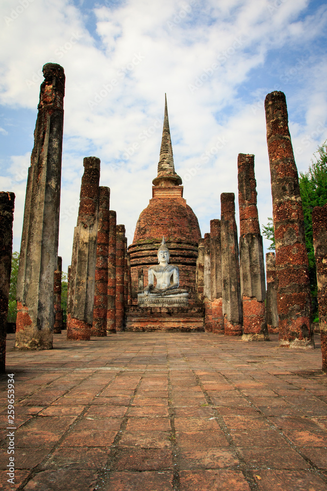 Sukhothai Historical Park In Thailand, Buddha statue, Old Town,Tourism, World Heritage Site, Civilization,UNESCO.