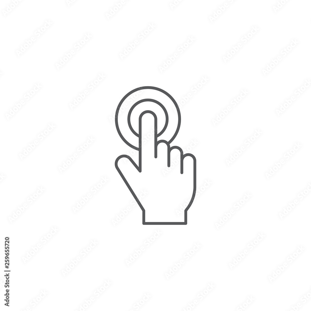 Touch icon perfect line style. Element of web icon for mobile concept and web apps Touch icon perfect line style. Element of web icon for mobile concept and web apps