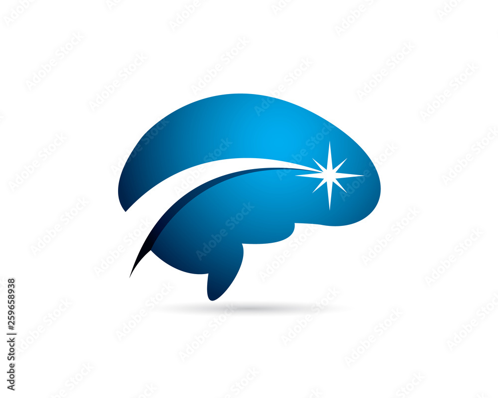 brain image with negative space road path ended in a bright star brain image with negative space road path ended in a bright star