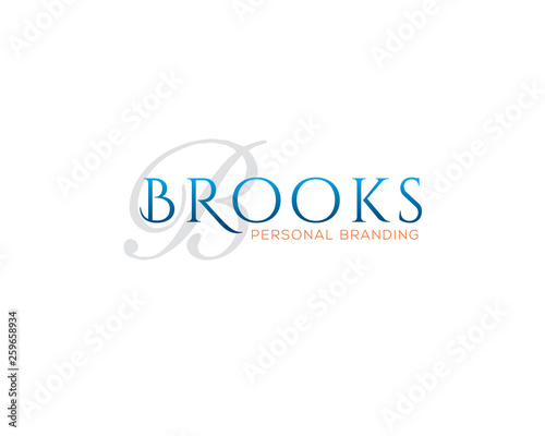 brooks classic wordmark logotype for personal wedding branding