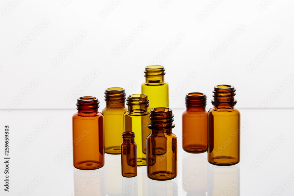 Glass medicine bottle close-up