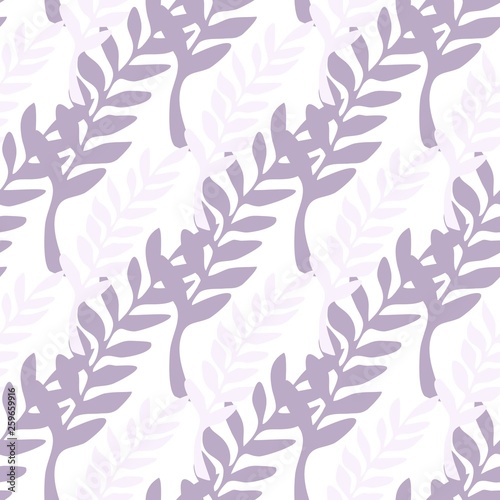Pink branches seamless pattern. Leaf branch backdrop Vector