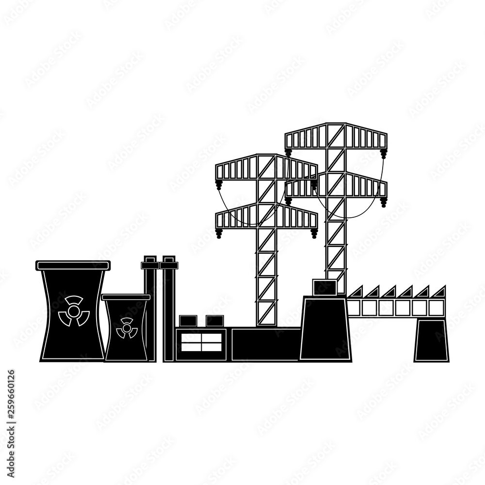 Nuclear power plant icon. Vector illustration design Nuclear power plant icon. Vector illustration design