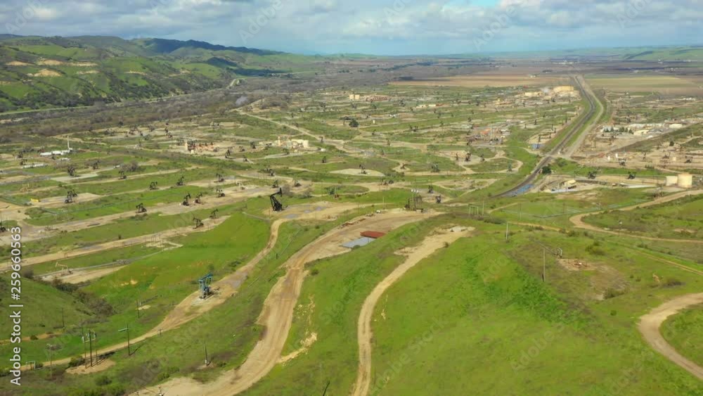 Aerial oil mining pumps fields California Wunpost Aerial oil mining pumps fields California Wunpost