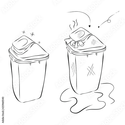 Trash Bin - Plastic - Sketch 01_O