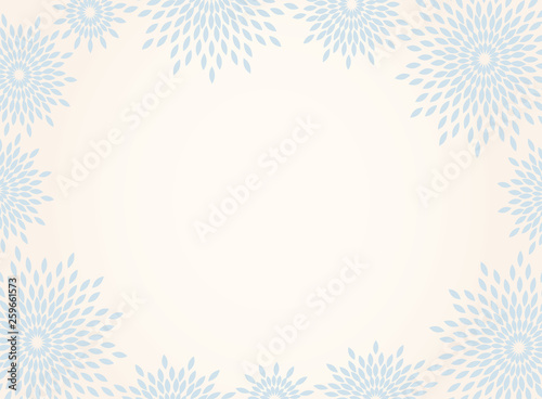 Japanese traditional flower pattern vector background frame