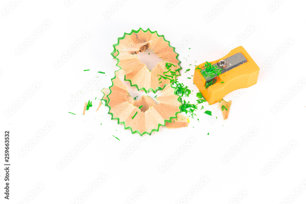 work space Sharpener Set for Office and Education at School concept isolate on white background work space Sharpener Set for Office and Education at School concept isolate on white background