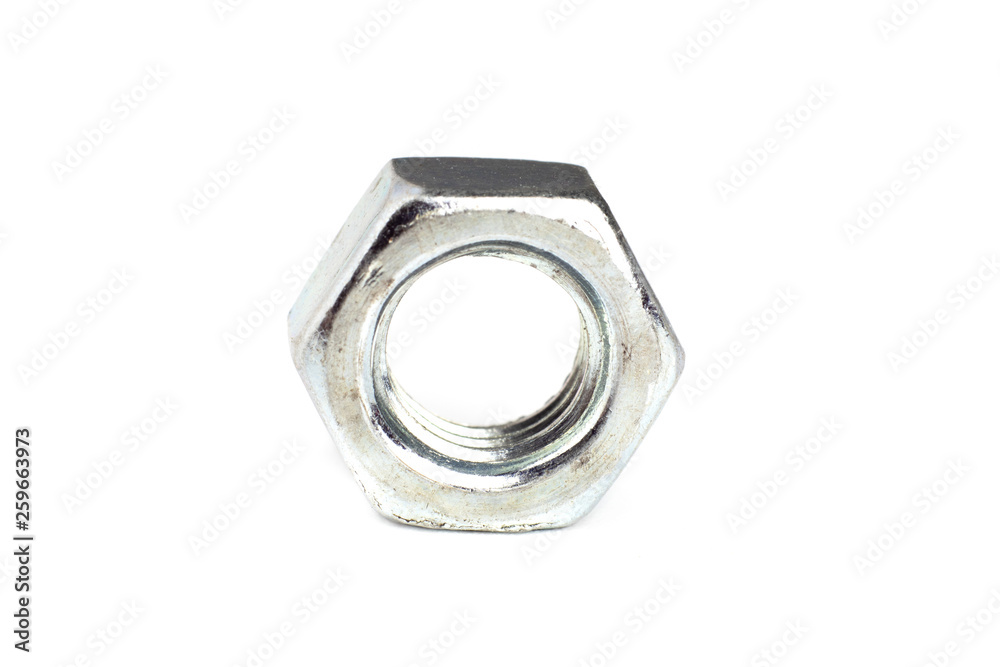 Closeup Bolts, steel screwbolts and nuts Used for capturing workpieces mechanical parts And construction isolated on a white background industrial concept Closeup Bolts, steel screwbolts and nuts Used for capturing workpieces mechanical parts And construction isolated on a white background industrial concept