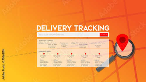 delivery tracking system web page appliction search illustration