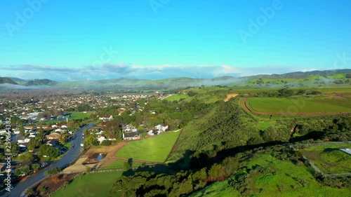 Aerial video mountains of Santa Barbara California photo