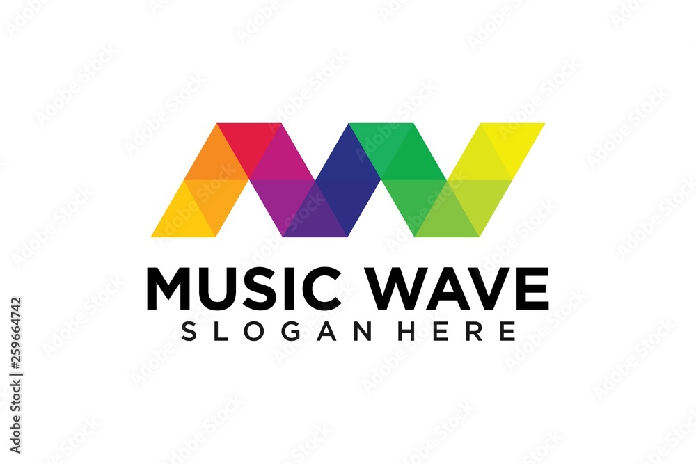 music wave logo design music wave logo design