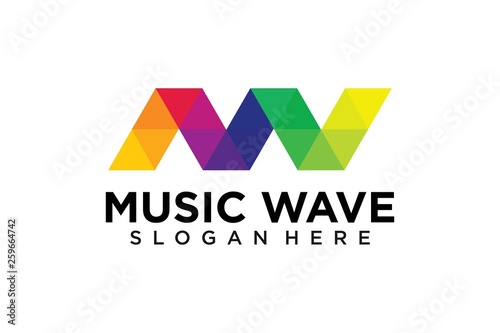 music wave logo design