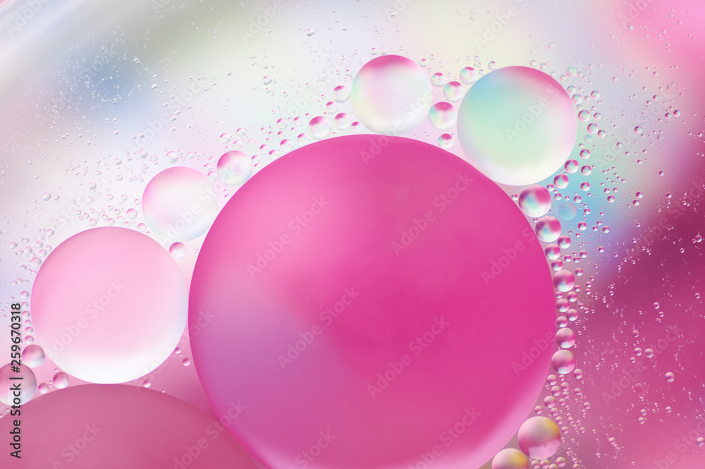 Pink abstract background with bubbles