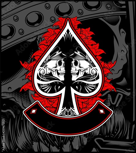 skull Ace Scoop with rose decoration