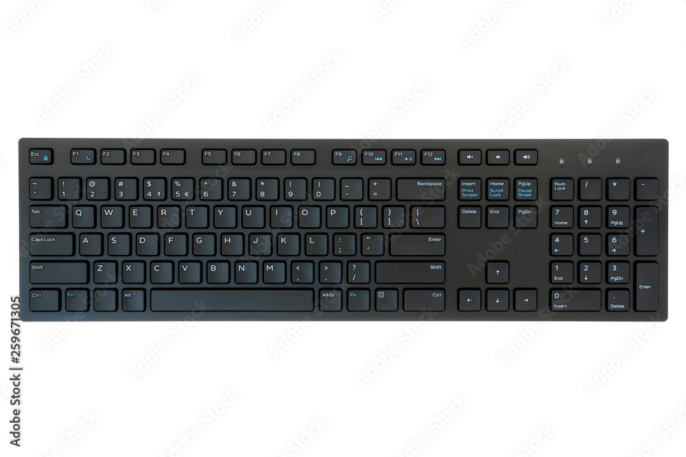 Black computer querty keyboard