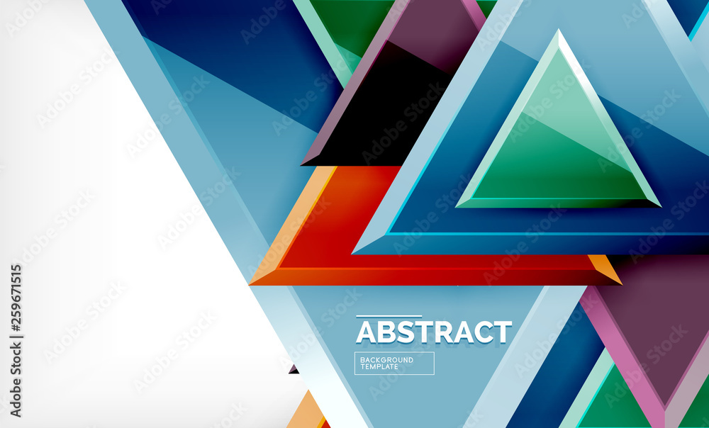 Obraz premium Flying triangles compostion geometric background