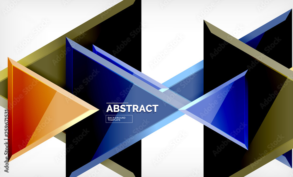 Flying triangles compostion geometric background Flying triangles compostion geometric background