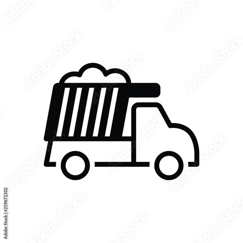 Black solid icon for dumper excavation