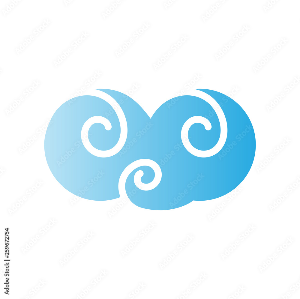 Asian cloud icon on background for graphic and web design. Simple vector sign. Internet concept symbol for website button or mobile app.
