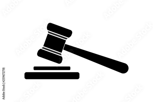Judge hammer icon. Auction hammer icon. Auction gavel.