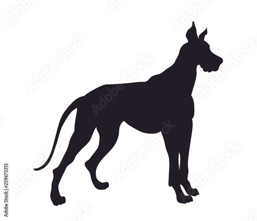 dog stands  silhouette  vector