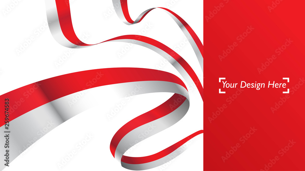 Obraz premium Indonesian patriotic background template with empty space for text, design, Holidays, Independence Day. Welcome to Indonesia concept - Vector
