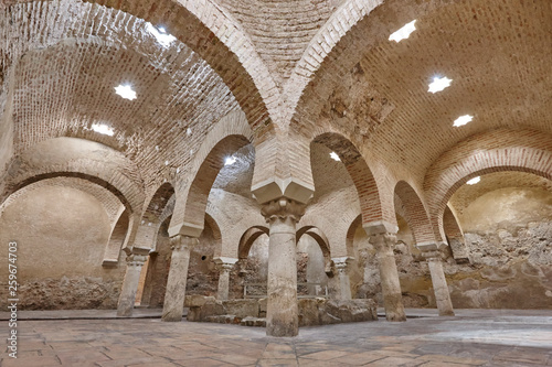 Tableau sur toile Arabian baths building interior in Jaen, Spain. XI architecture.
