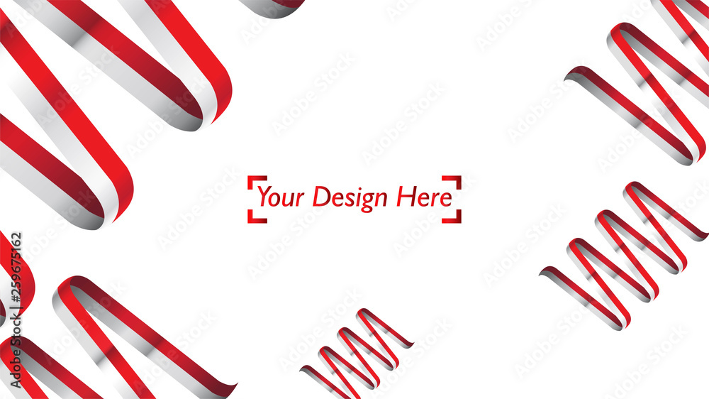 Indonesian patriotic background template with empty space for text, design, Holidays, Independence Day. Welcome to Indonesia concept - Vector