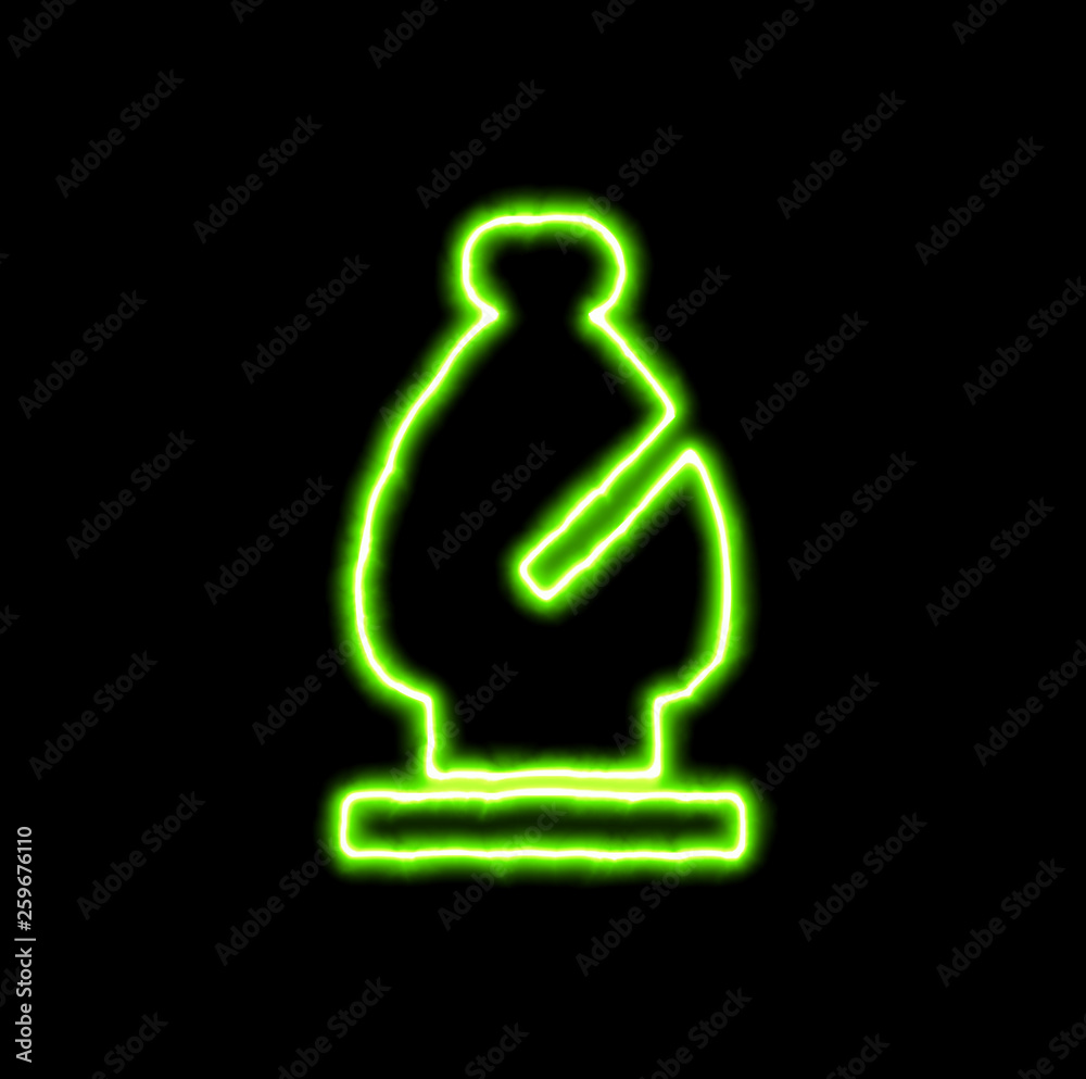 green neon symbol chess bishop green neon symbol chess bishop