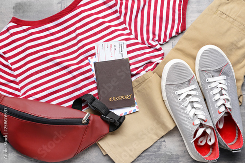 Clothes with documents on g...