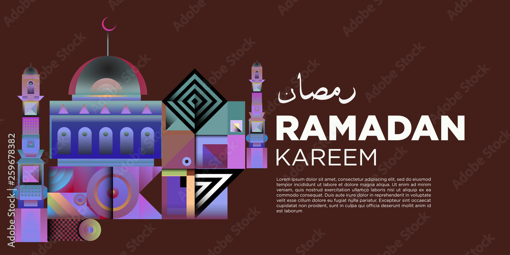 Vector colorful ramadan islamic greeting card and banner