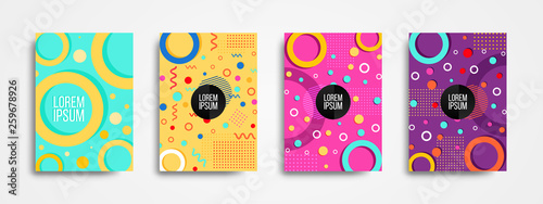 A collection of modern style covers backgrounds with circle shapes. Modern colorful backgrounds, applicable for Covers, Posters, and Banner Designs