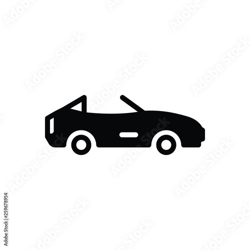 Black solid icon for cabriolet 