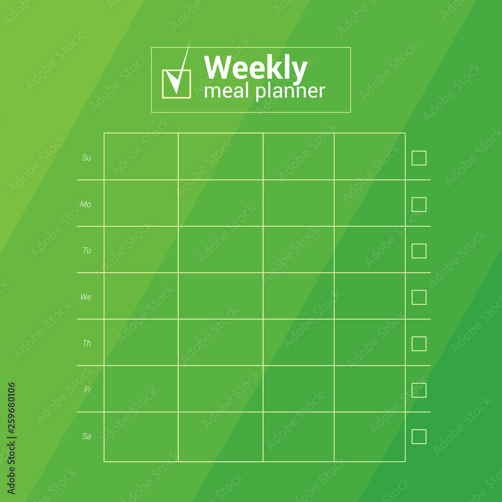 Colourful Weekly Meal Planner