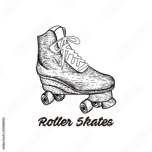 roller skates hand drawn Fototapet