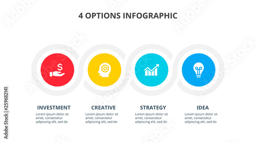 Vector circles for infographic. Business concept with 4 options, parts, steps or processes.