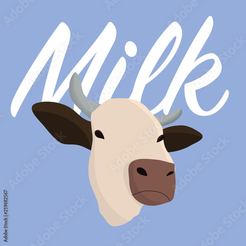 sticker with cow vector
