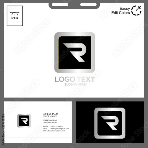 logo vector letter R for technology concept