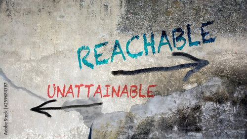 Wall Graffiti Reachable versus Unattainable