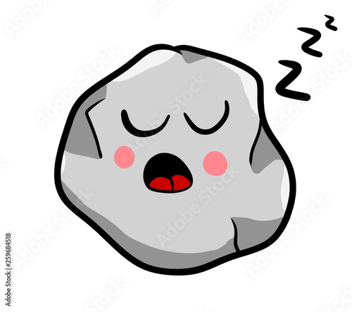 Sleeping Cartoon Rock Emoticon