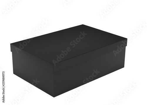 Black packaging box isolate 3d render