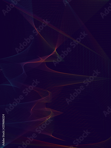 Wavy line art vertical compositon abstract background.