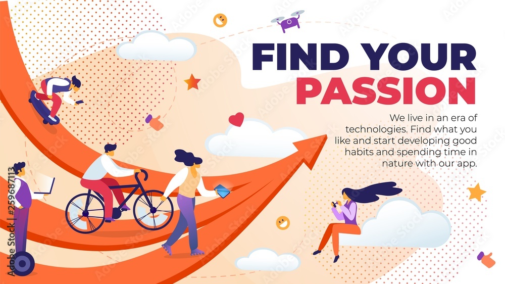Horizontal Flat Banner Written Find Your Passion. Horizontal Flat Banner Written Find Your Passion.
