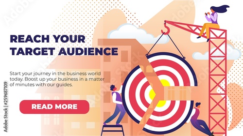 Flat Banner Written Reach Your Target Audience.