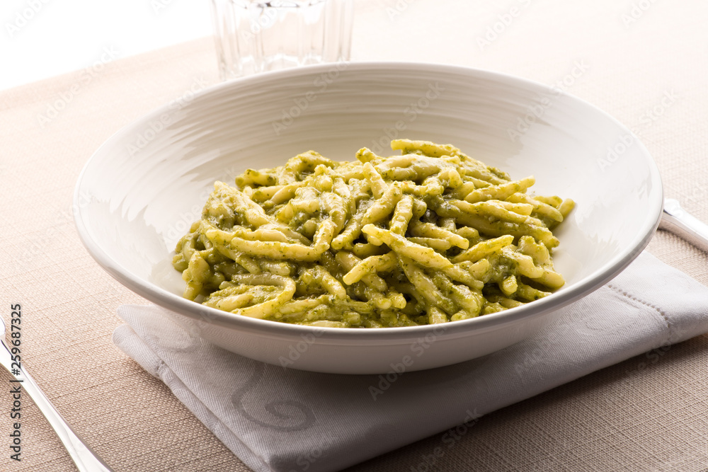 Trofie al Pesto, a regional pasta from Liguria