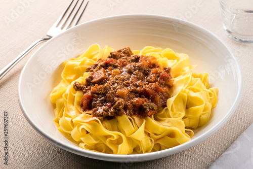 Taglietelle al ragu, from Emilia Romagna, Italy photo