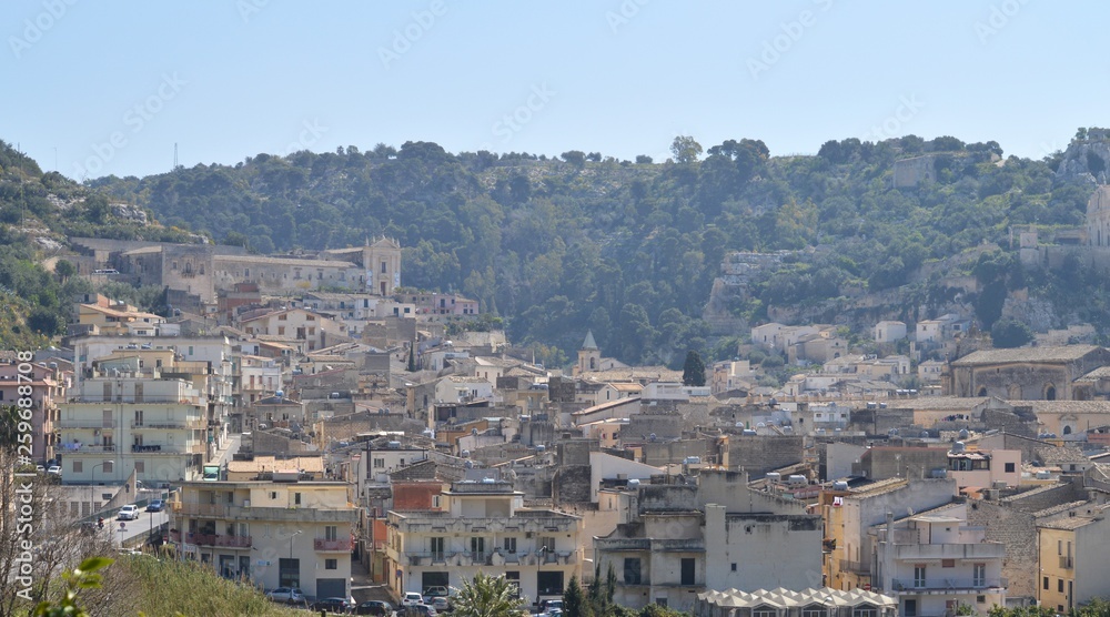 Beautiful View of Scicli, Ragusa, Sicily, Italy, Europe, World Heritage Site
