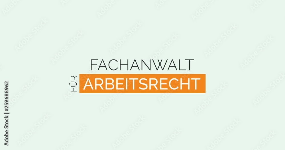 Anwalt für Arbeitsrecht. Moderne Animation, die die Leistungen einer Kanzlei zeigt. Farben: Gelb/Weiß