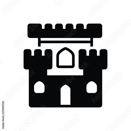 Black solid icon for castle chateau 
