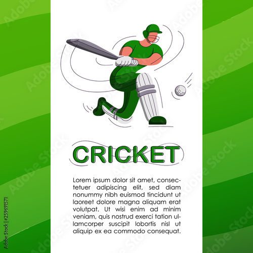 Cricket batsman flat